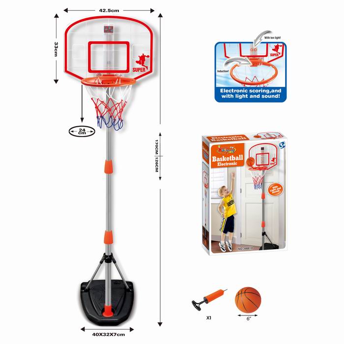 Set Baschet Malplay cu Minge și Contor Electronic