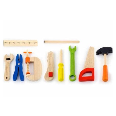 Trusa Scule Lemn Viga Toys - 10 Piese - imagine 2