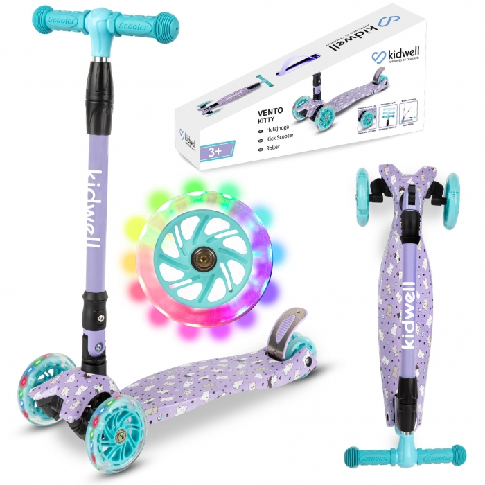 Trotineta Kidwell Vento Kitty Pliabilă cu LED - imagine 2