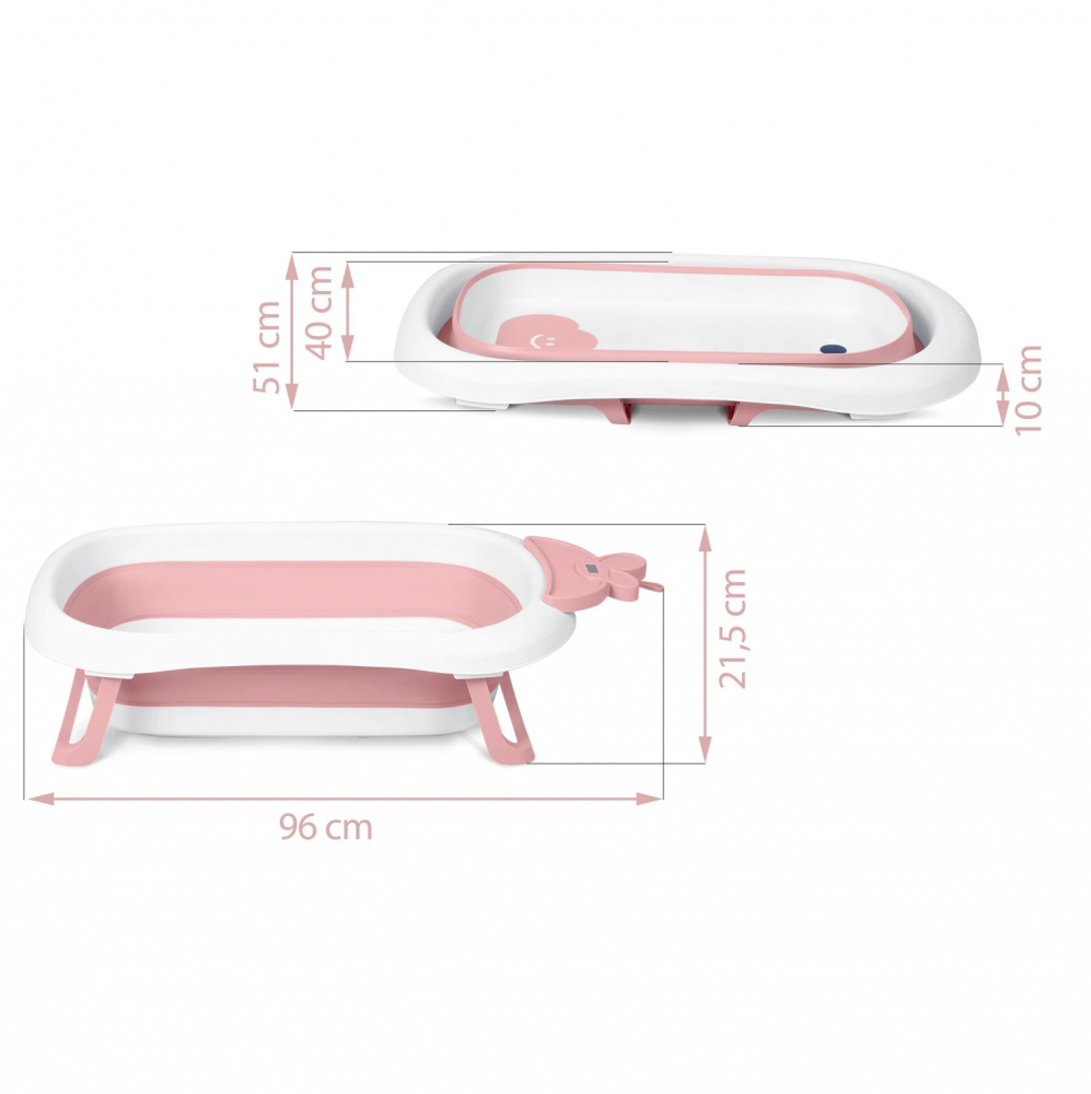 Cădiță Pliabilă Ricokids Butterfly Pink cu Termometru - imagine 2