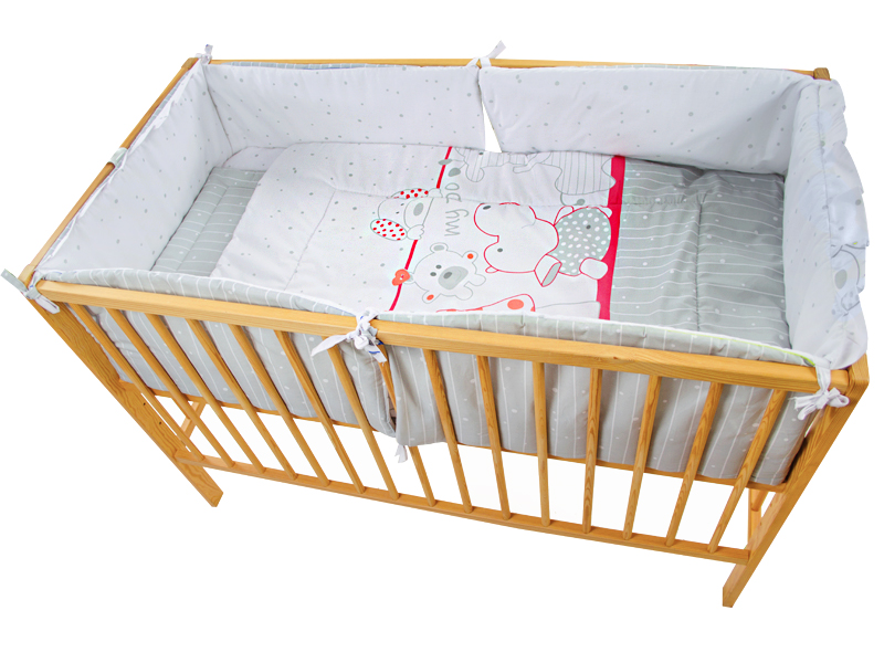 Lenjerie Patut My Zoo Rosu 4+1 Piese Mykids - imagine 6