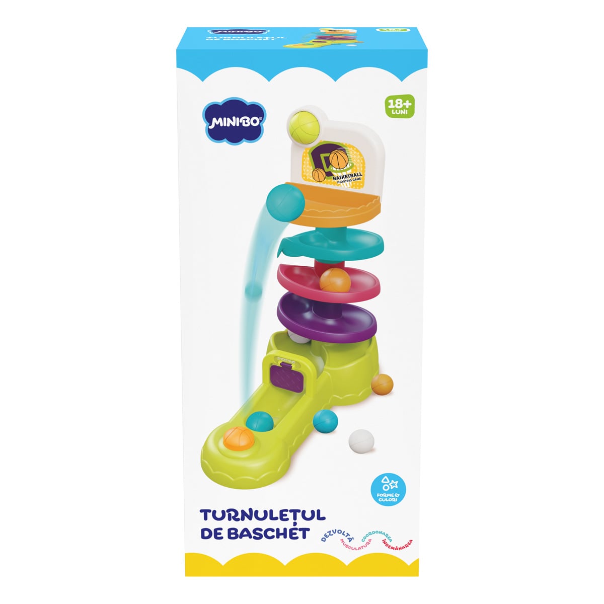 Jucărie Interactivă Minibo, Turn Baschet pentru Bebeluși