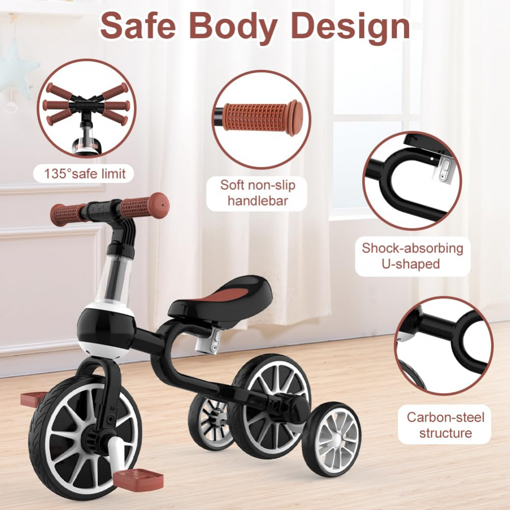 Bicicleta Ecotoys 4 in 1, Alb-Negru - imagine 3