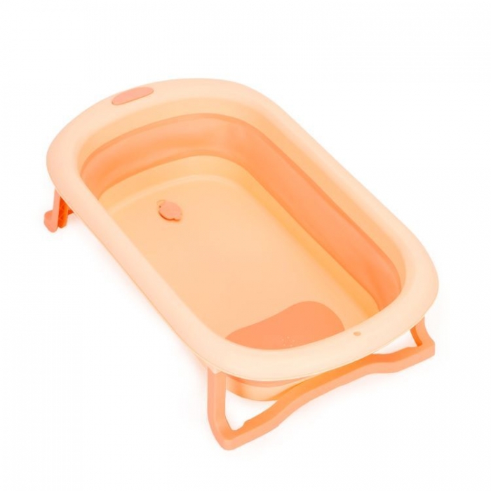 Cadită Baie Pliabilă Ecotoys Roz cu Dop Scurgere - imagine 2