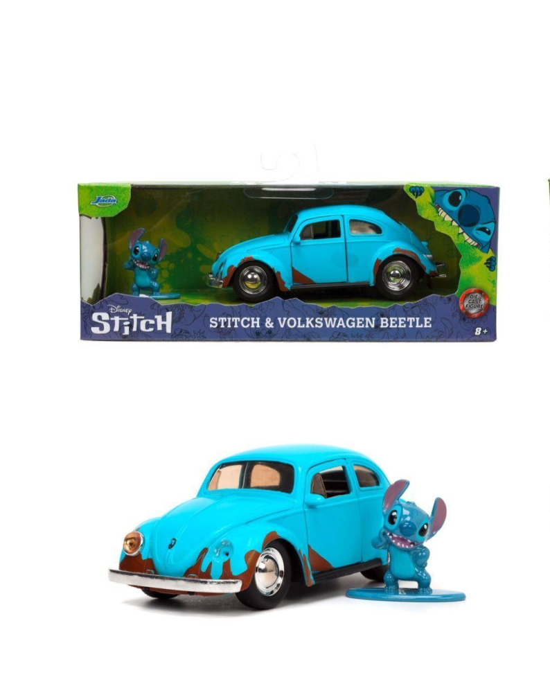 Jada Disney Stitch Set Mașină VW Beetle Simba