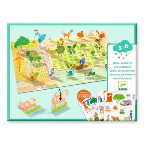 Set Stickere Ferma Djeco Reutilizabile 3D