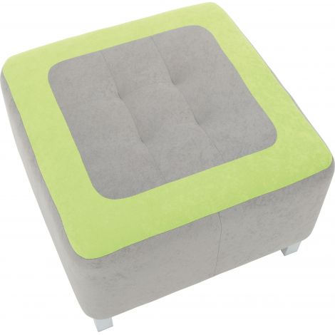 Puf Patrat Premium Gri-Verde Lime Moje Bambino - imagine 2
