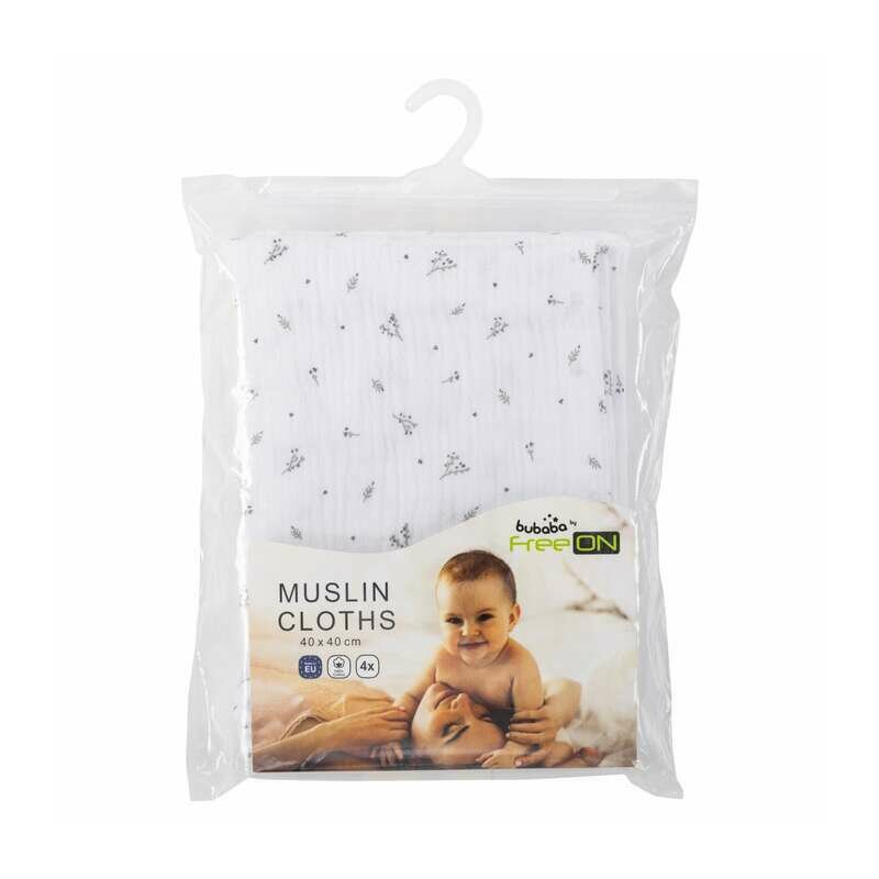 Set 4 lavete muselina Bubaba pentru bebelusi