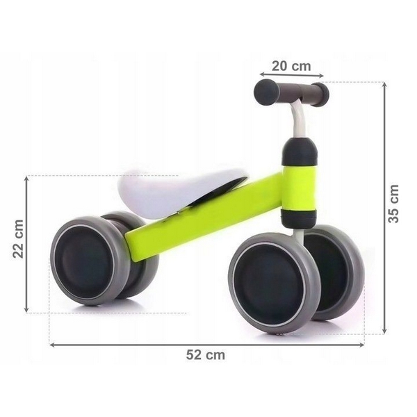 Vehicul fara pedale Ecotoys Verde, Confortabil
