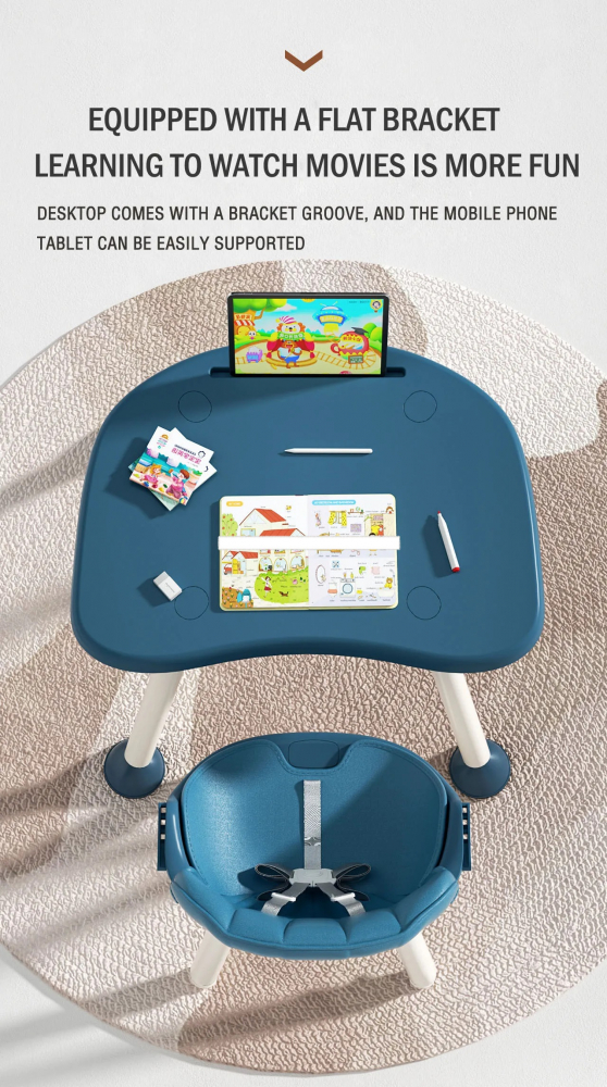 Scaun de masa Little Mom 4in1 Blue, multifunctional - imagine 5