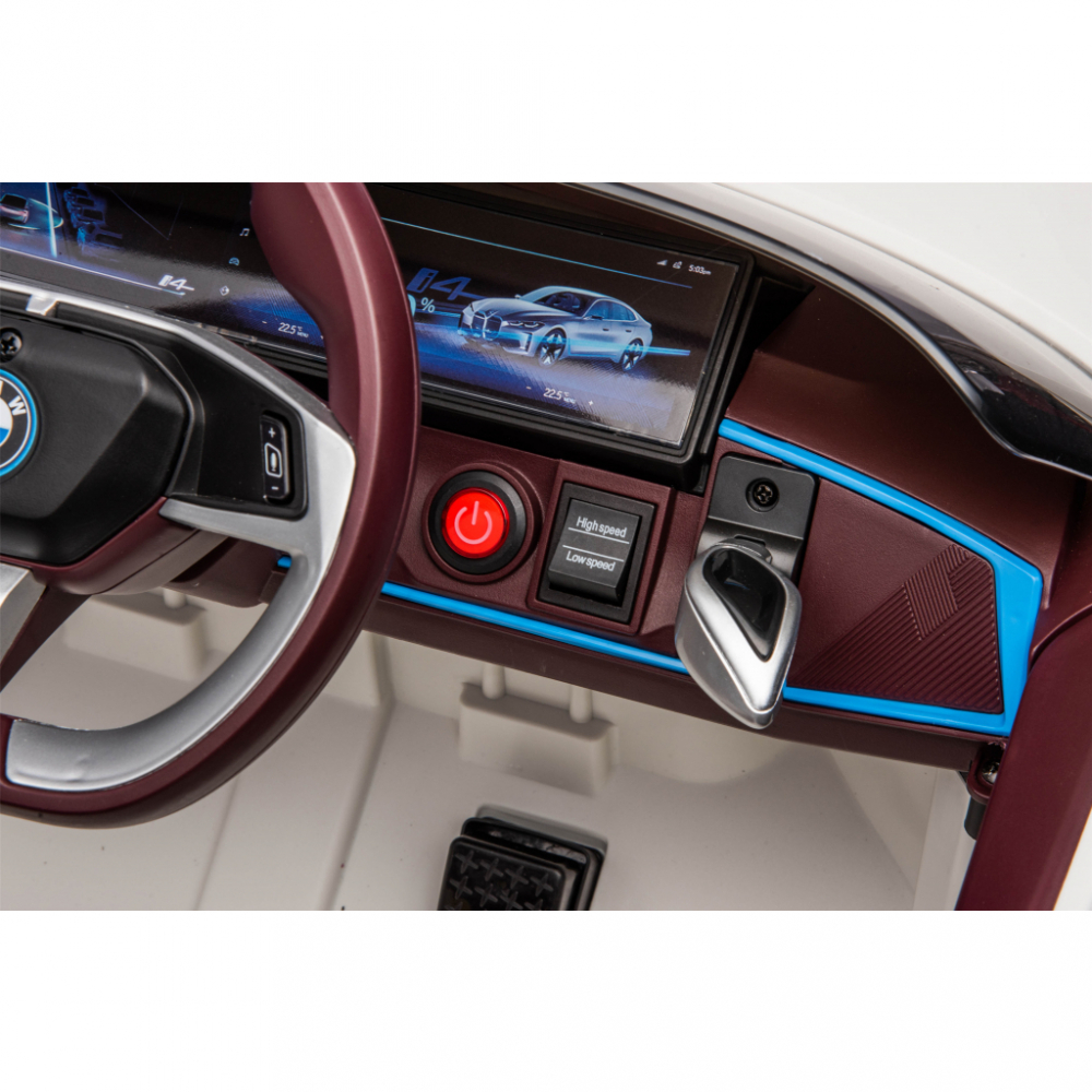 Masinuta Electrica BMW I4 White 12V, 70W - imagine 9