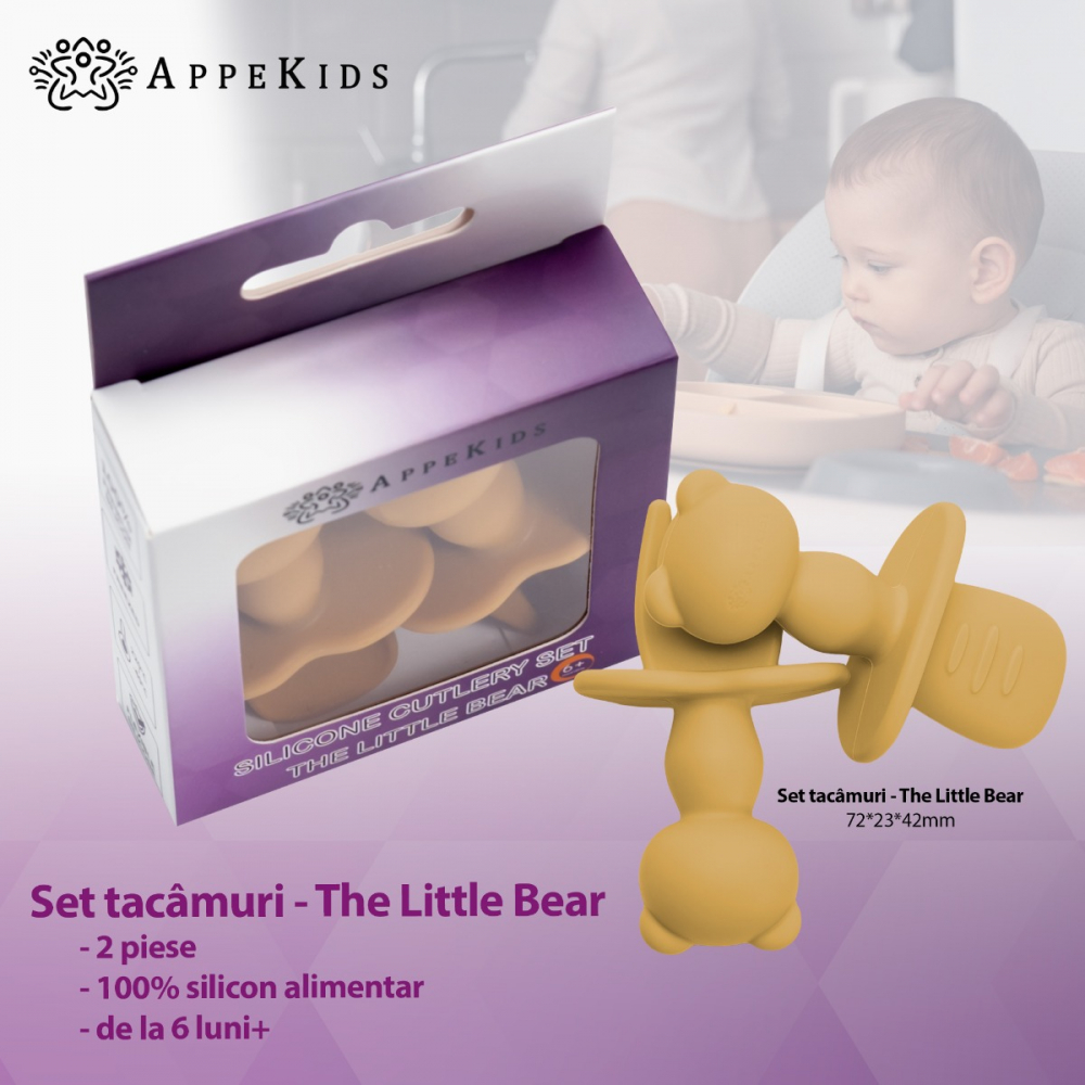 Set tacâmuri silicon AppeKids The Little Bear - imagine 2