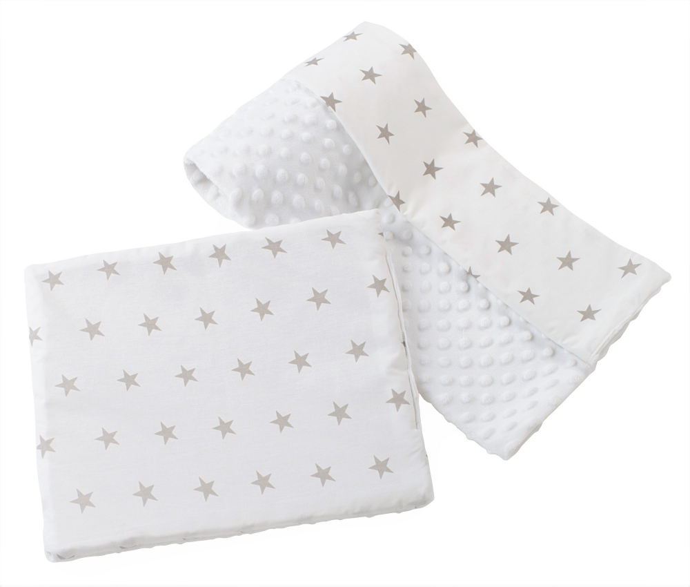 Set Paturică și Pernă Minky Stars White | Medi partners