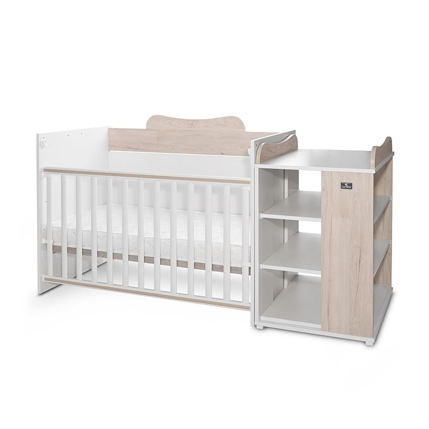 Patut modular Lorelli, 5 configurari - Alb & Stejar - imagine 8