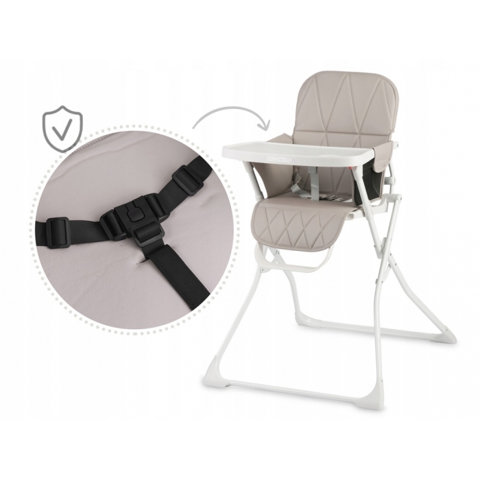 Scaun de masă Ricokids Nuco Alb/Gri, Siguranță și Design - imagine 4