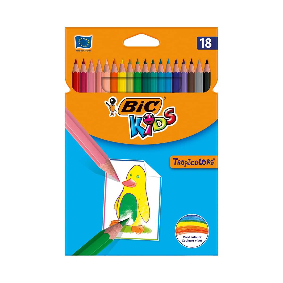 Set Creioane Colorate Bic Tropicolors, 18 Culori