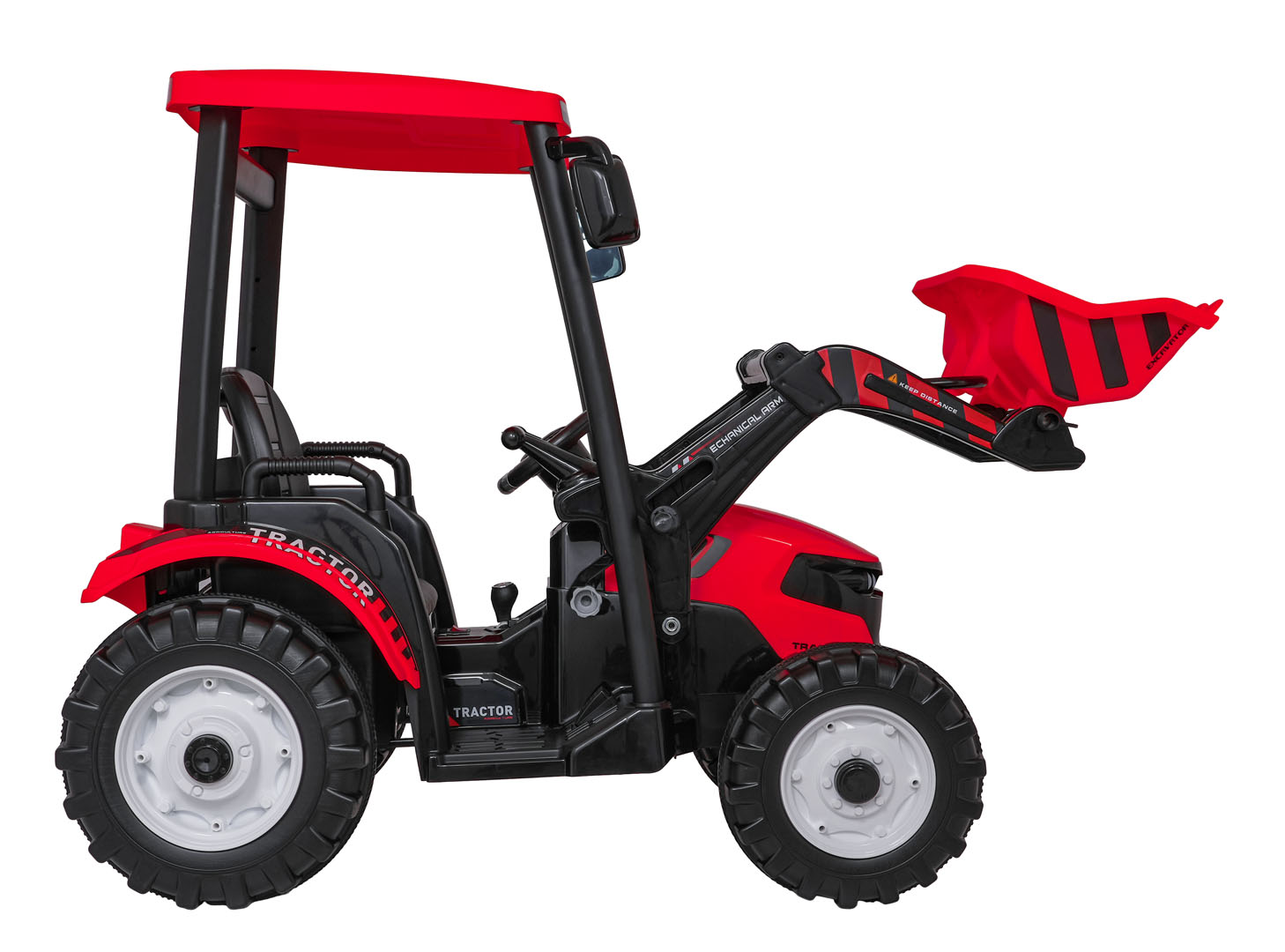 Tractor electric pentru copii cu remorca si cupa Mega D68 24V 400W, Rosu - Autokids.ro - imagine 10