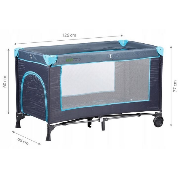 Pătuț Pliabil Ecotoys Bleumarin pentru Călătorie - imagine 2