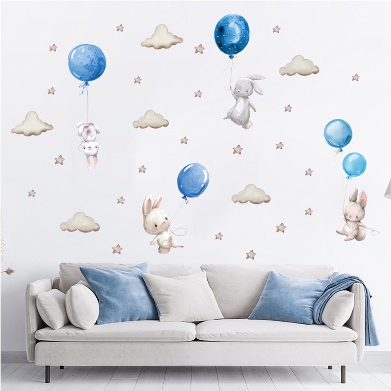 Sticker Decorativ Iepurași SIPO, 70x49 cm