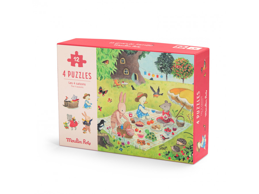 4 Puzzle-uri Anotimpuri Moulin Roty | Joc Educativ