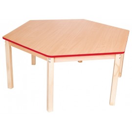 Blat Masa Hexagonal Moje Bambino, Cant Rosu