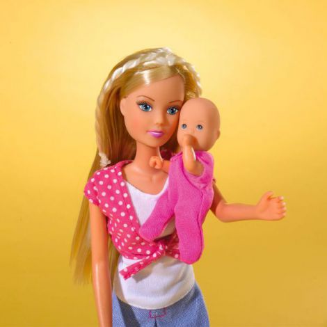 Papusa Simba Steffi Love 29 cm Baby World cu 2 copii - imagine 3