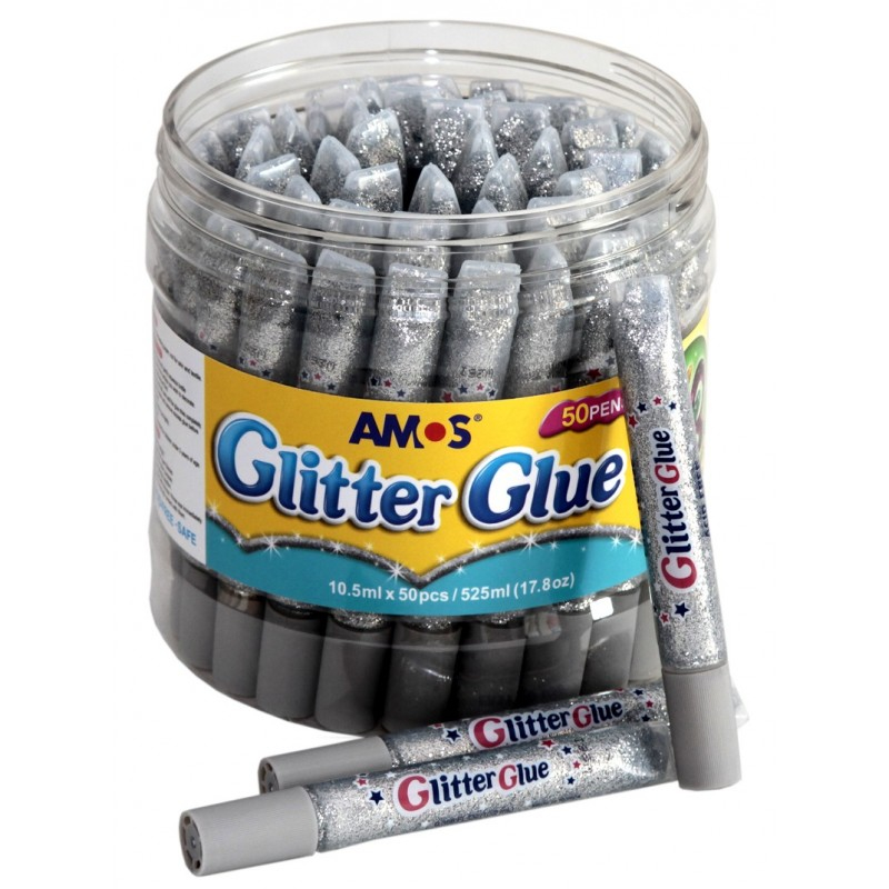 Lipici Sclipici Argintiu Amos, Set 50 Bucăți