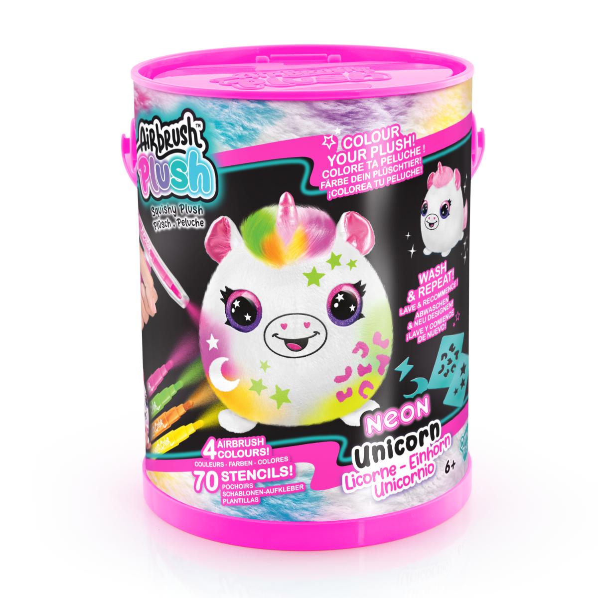 Set Airbrush Plush Neon Unicorn de Colorat