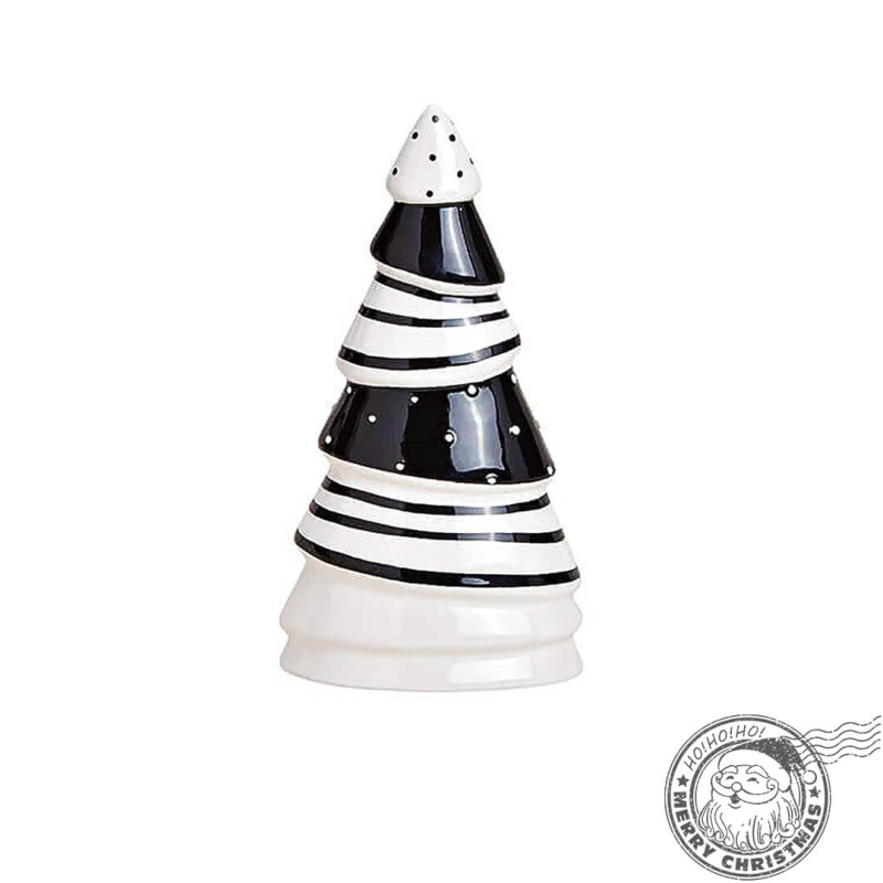 Brad Decorativ Ema Alb-Negru, 16 cm