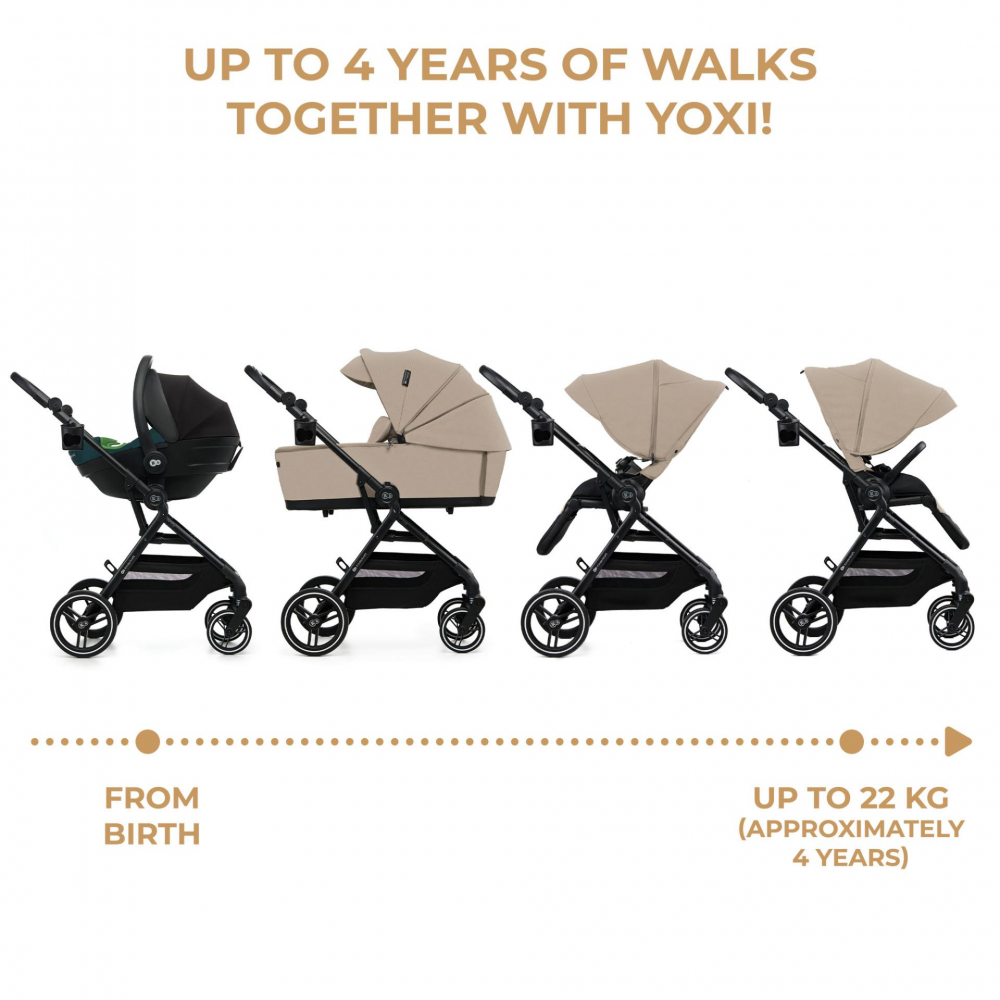 Carucior Kinderkraft Yoxi 3 in 1 Sand Beige - imagine 8