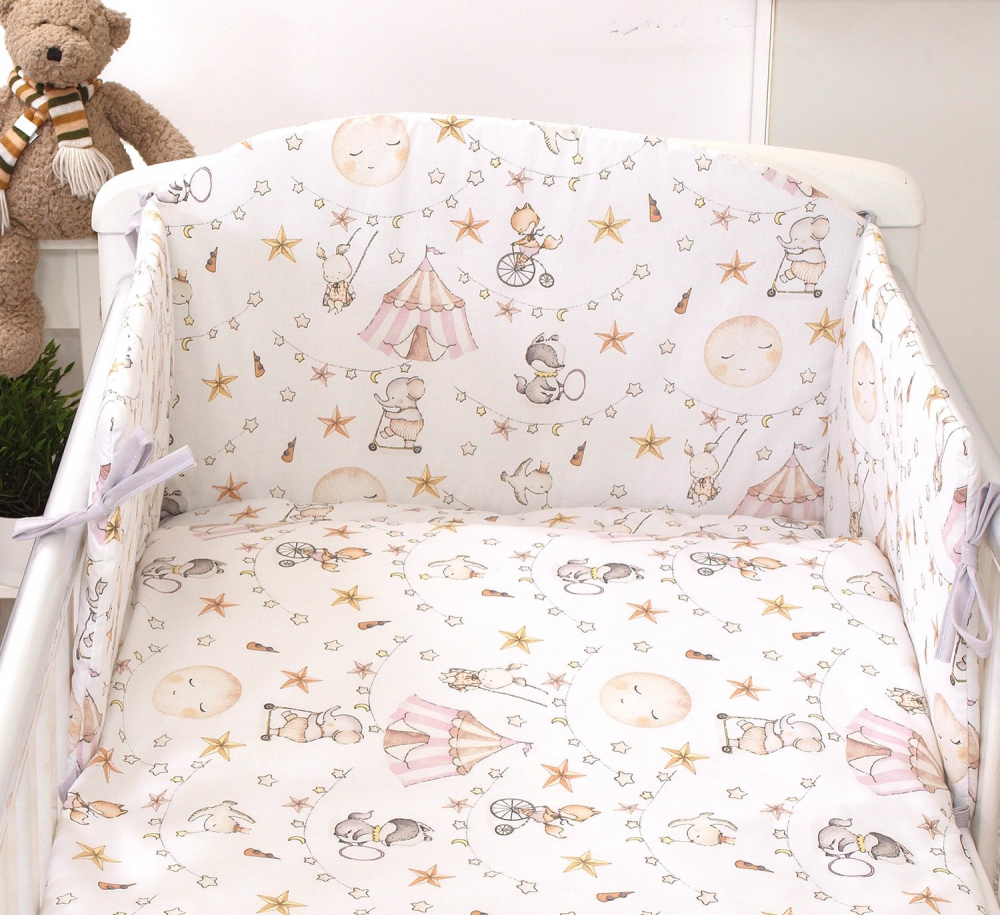 Set Lenjerie Amy Roz cu Protecție, Patut 120x60 cm