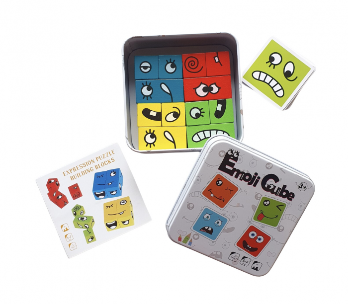 Joc Montessori Emoji Cube Krista | Dezvoltare Emoțională