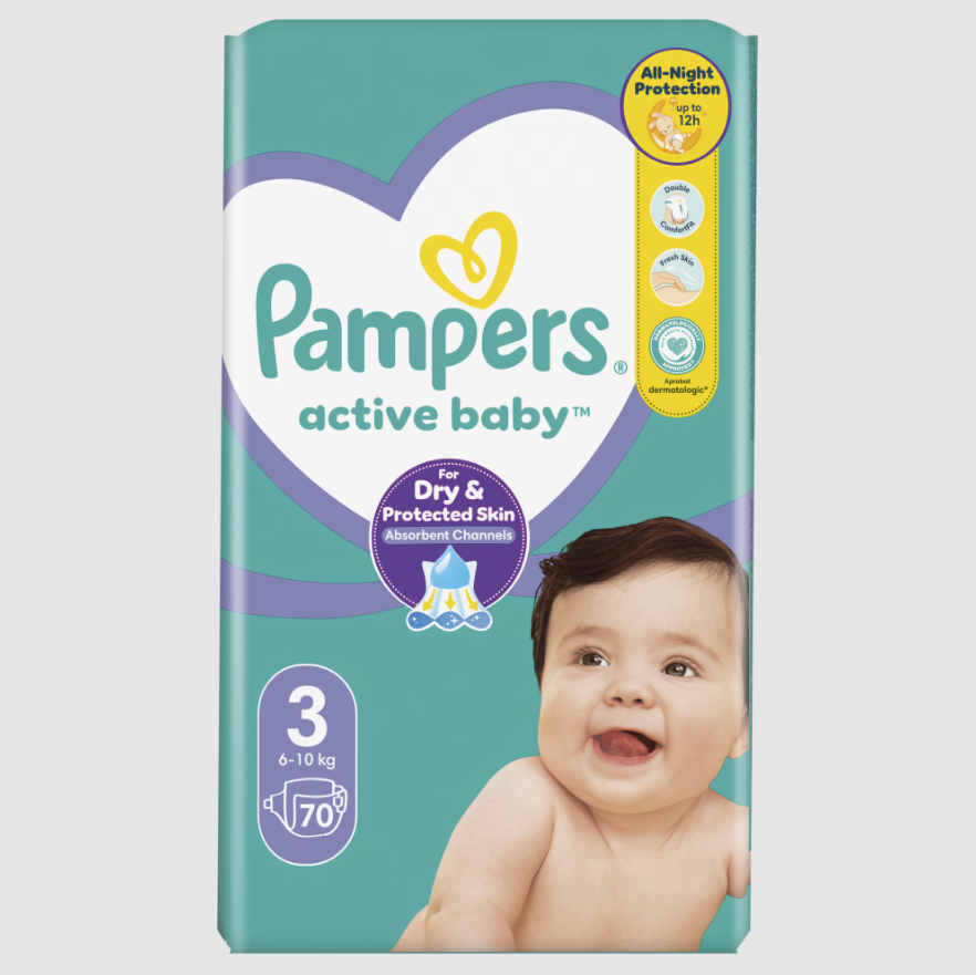 Scutece Pampers Active Baby Jumbo Nr.3, 70 buc - imagine 9