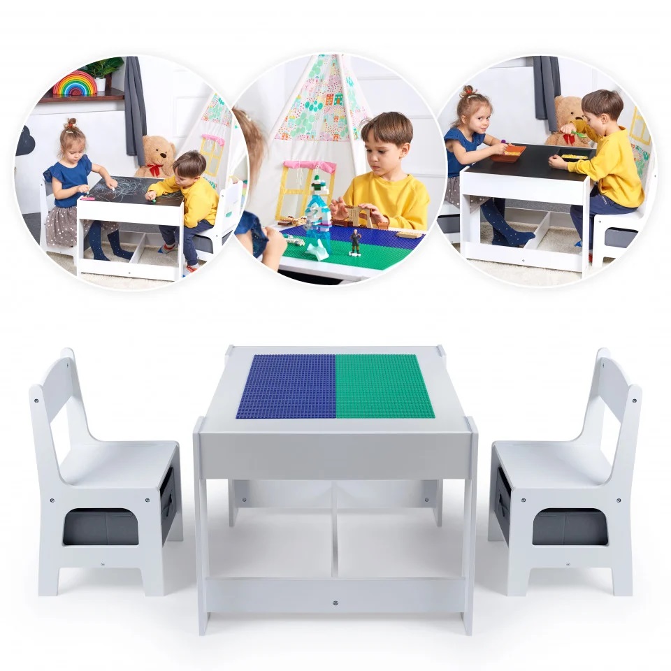 Masa Suporto cu Tabela Lego pentru Copii - imagine 3