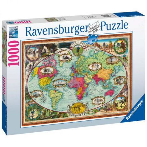 Puzzle Harta Lumii Ravensburger 1000 piese - imagine 3