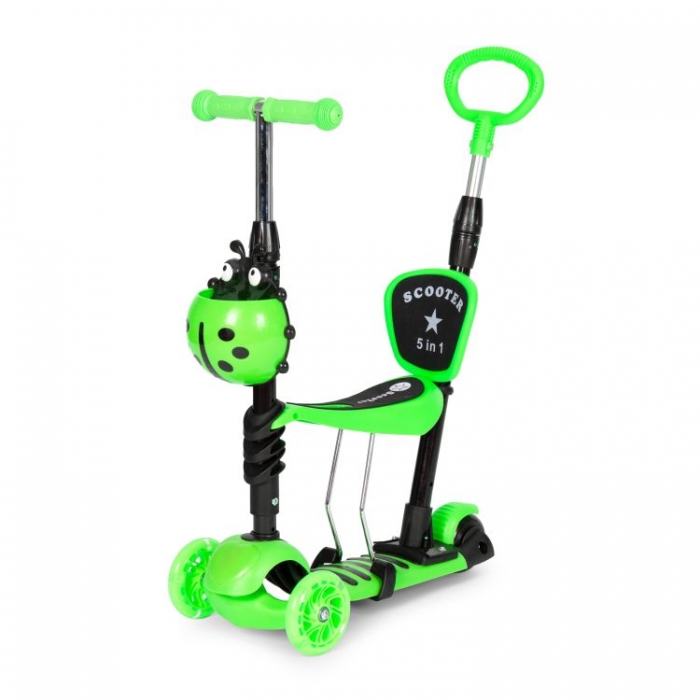Trotineta Ecotoys 5 in 1 Verde 3 Ani+ cu LED - imagine 8
