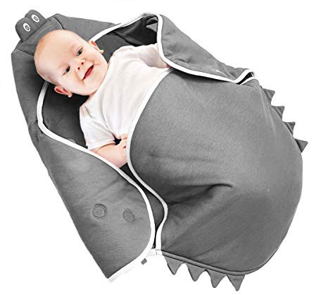 Paturica Wallaboo Crocodile Grey cu Glugă - imagine 3