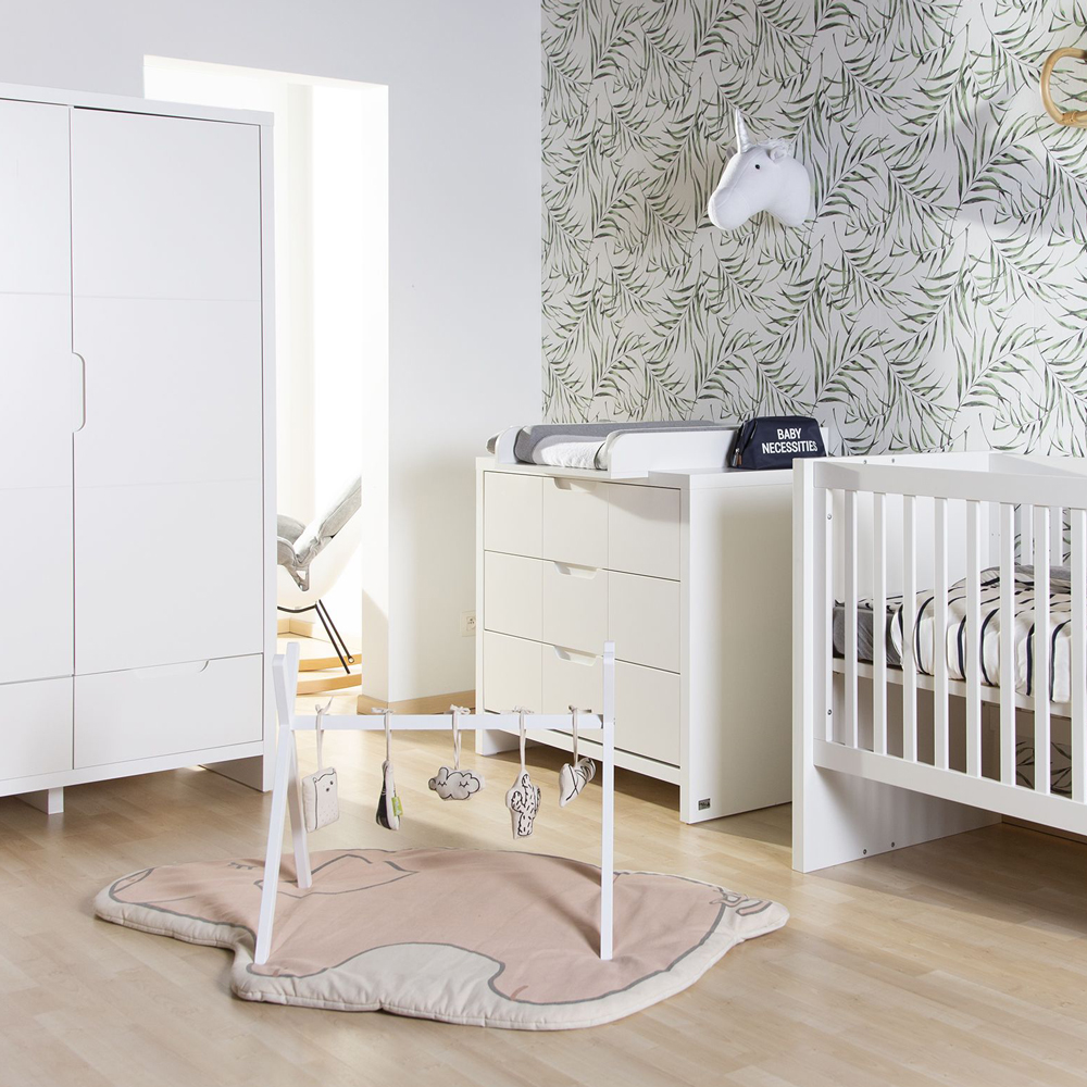 Comoda Childhome Quadro White cu masă de înfășat