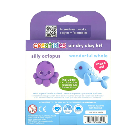 Plastilina Ooly Ocean DIY 4 culori cu uscare la aer - imagine 3