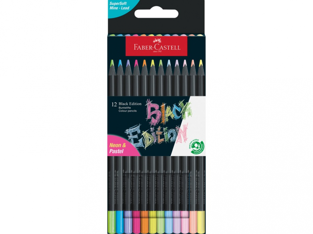 Set 12 Creioane Faber-Castell Black Edition