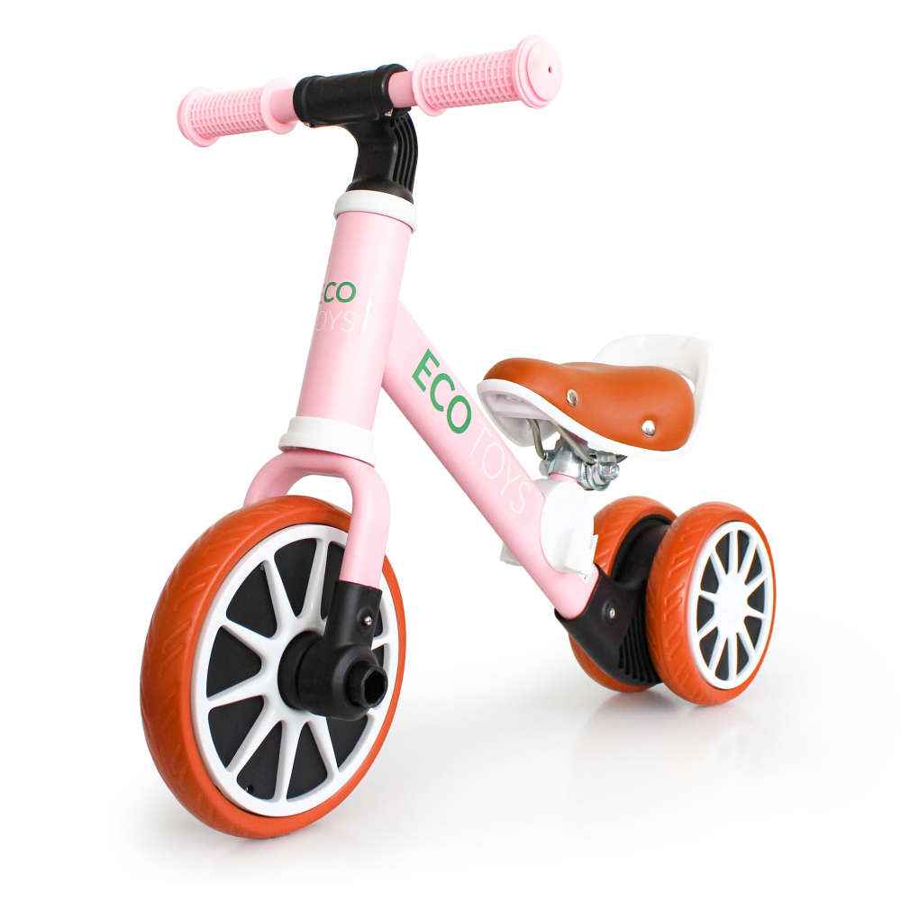 Tricicleta Ecotoys 3 in 1 Roz, Transformabilă - imagine 4