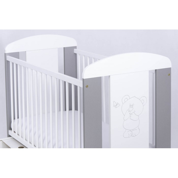 Patut Drewex Bear Silver cu Sertar si Saltea - imagine 4