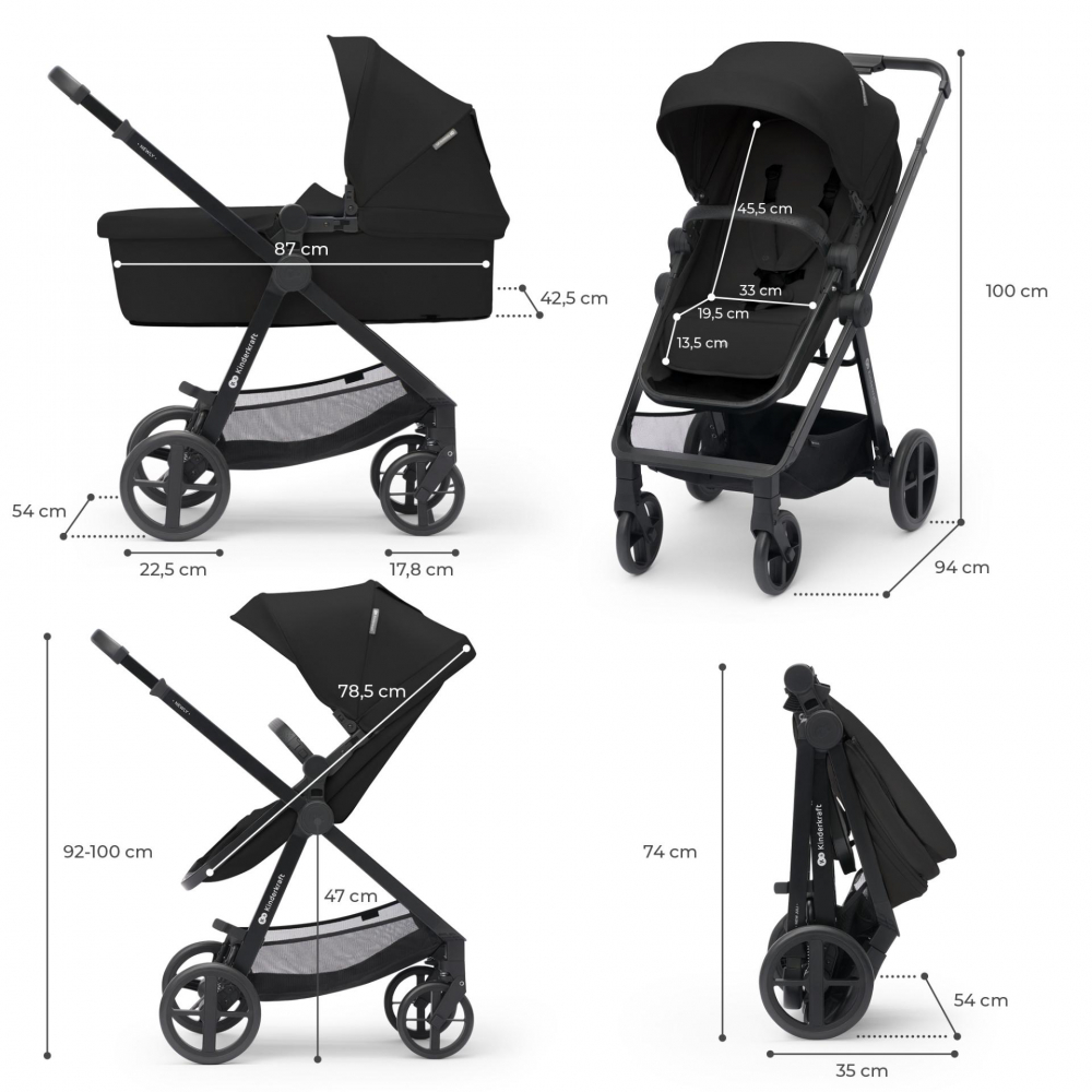 Kinderkraft Newly 4 în 1 Carucior Ușor 22kg - imagine 3