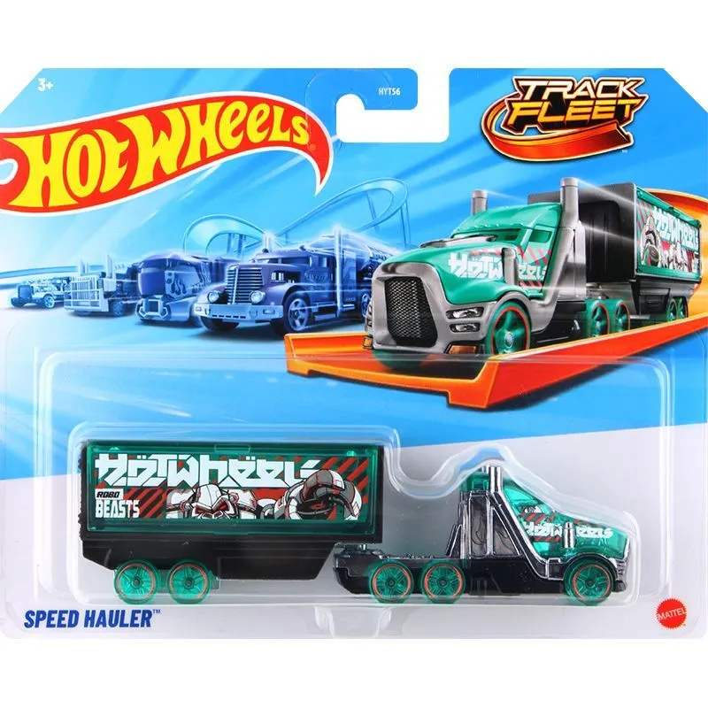 Set Camion cu Remorca Hot Wheels Track Fleet