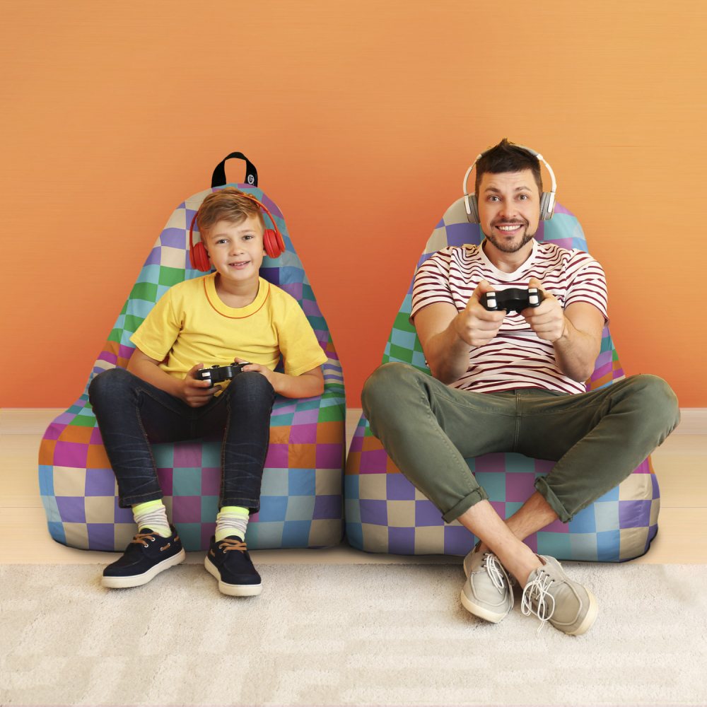 Fotoliu Puf Updeco Chill XL Squares, Relaxare - imagine 4