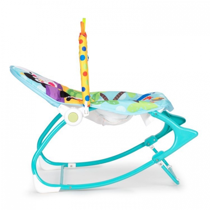 Balansoar 2 în 1 Ecotoys cu Vibrații și Multimedia, Turcoaz - imagine 3