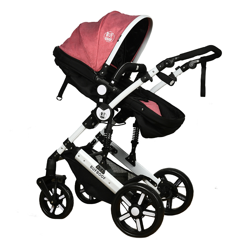 Carucior 2 in 1 Buf Boof X-2 Plus Rosu, Reversibil - imagine 3