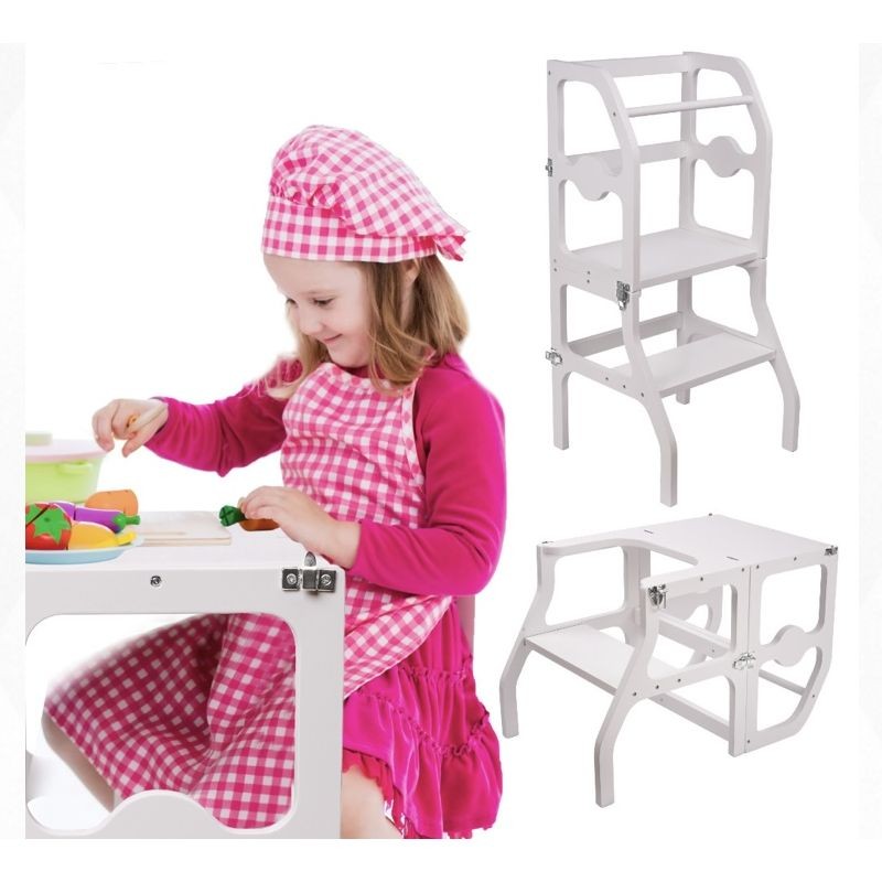 Scaun pliabil 2in1 Procart - Learning Tower lemn