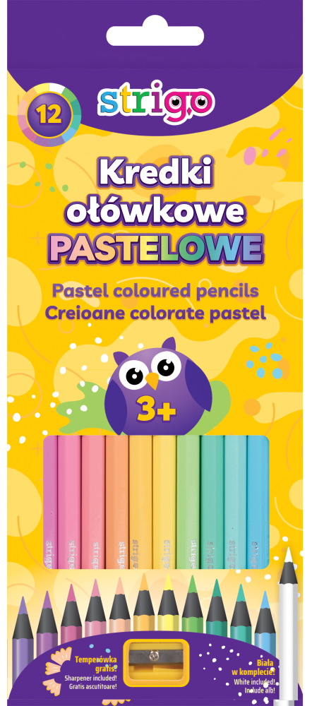 Strigo Pastel - 12 Creioane Colorate