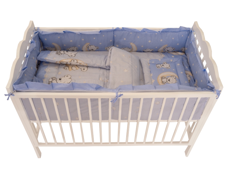 Lenjerie Patut Bear On Moon Blue Mykids 5 Piese - imagine 6